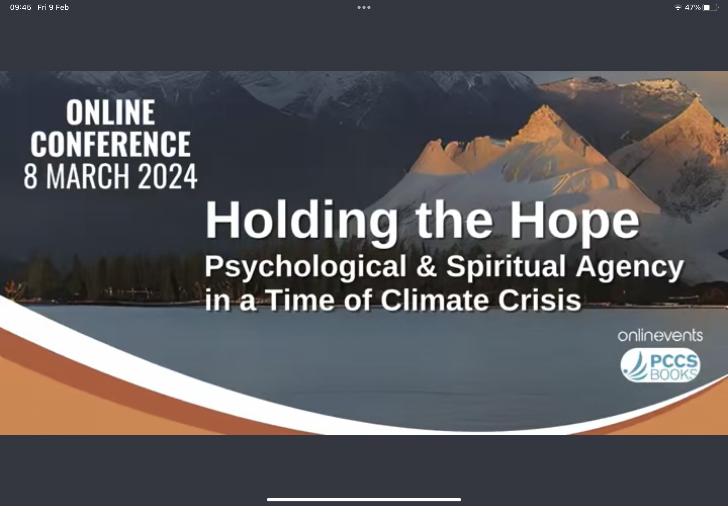 Holding the Hope: Psychological & Spiritual Agency in a Time of Climate Crisis **CANCELLED**